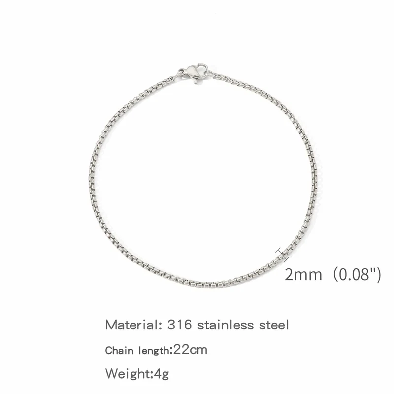 Edelstahl Quadratische Kugelkette Armband Männer Titan Stahl Schmuck Hip-Hop Armband Für Frauen Mode Trend Zubehör Gif