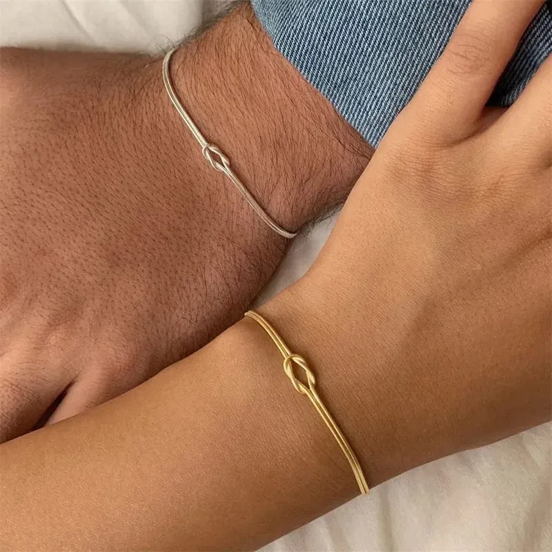 Edelstahl Knoten Schlangenkette Handgemachtes Knotenarmband Gold Silber Farbe Valentinstag Schmuck Geschenke