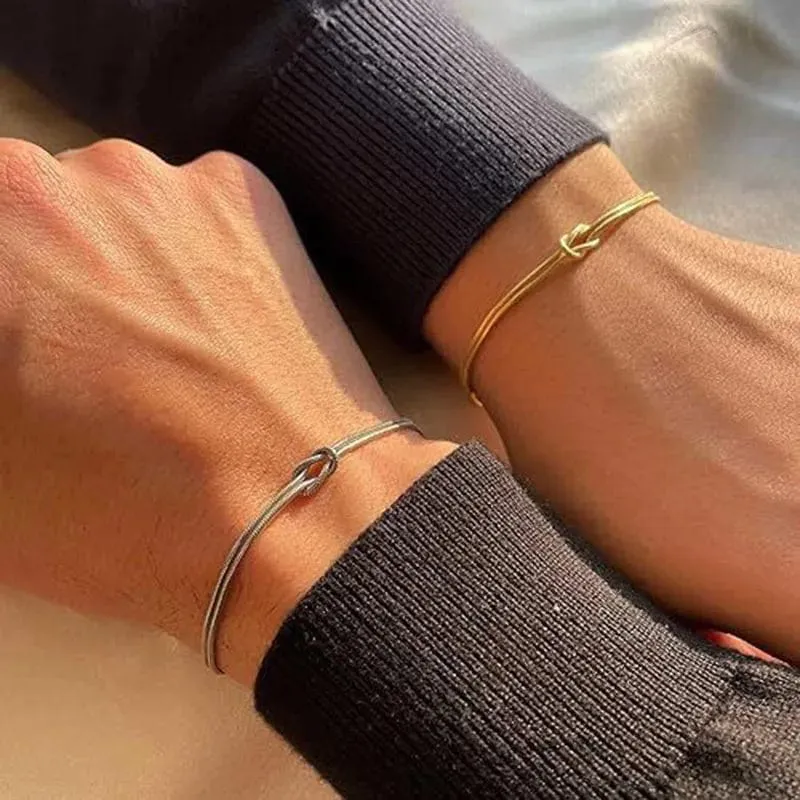 Edelstahl Knoten Schlangenkette Handgemachtes Knotenarmband Gold Silber Farbe Valentinstag Schmuck Geschenke