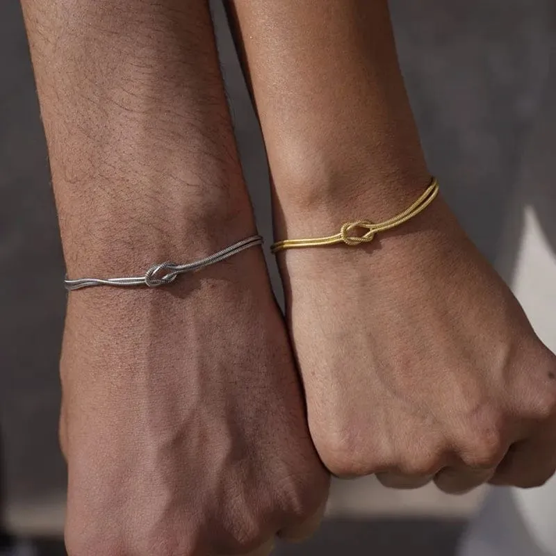 Edelstahl Knoten Schlangenkette Handgemachtes Knotenarmband Gold Silber Farbe Valentinstag Schmuck Geschenke