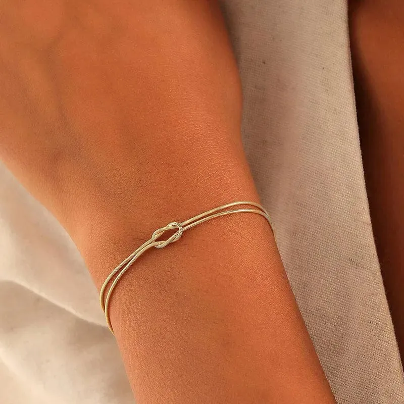 Edelstahl Knoten Schlangenkette Handgemachtes Knotenarmband Gold Silber Farbe Valentinstag Schmuck Geschenke