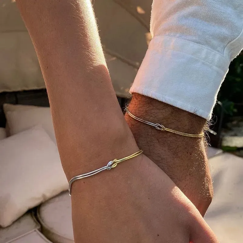 Edelstahl Knoten Schlangenkette Handgemachtes Knotenarmband Gold Silber Farbe Valentinstag Schmuck Geschenke