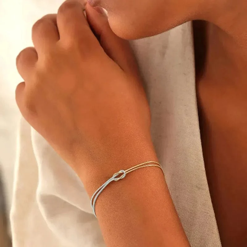 Edelstahl Knoten Schlangenkette Handgemachtes Knotenarmband Gold Silber Farbe Valentinstag Schmuck Geschenke