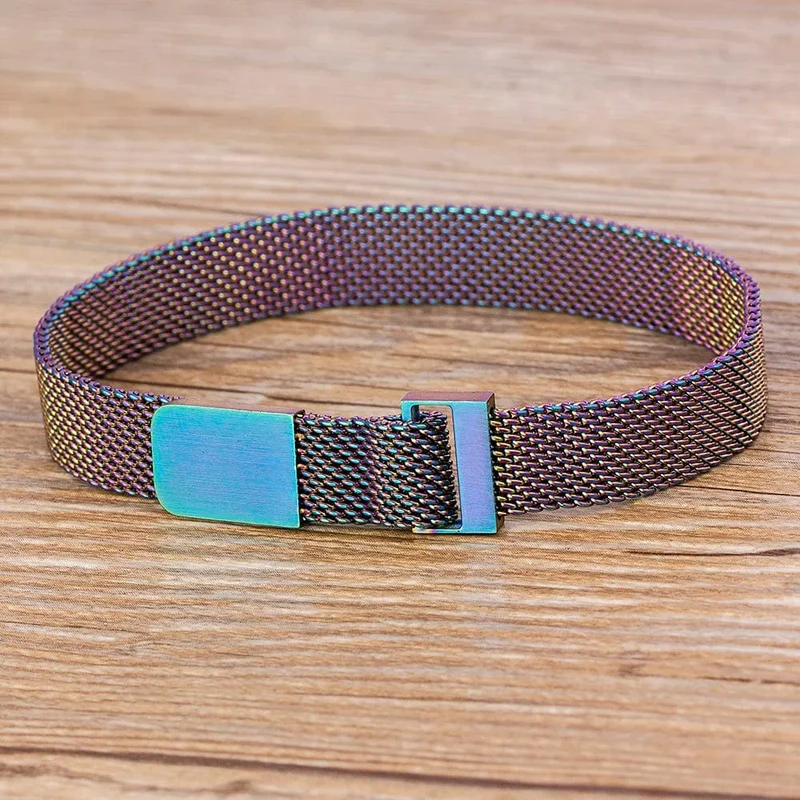 Klassisches magnetisches Mesh-Armband aus Edelstahl, Uhrenarmband, 7 Farben zur Auswahl, für Männer und Frauen, Liebhaber, Armreif, Schmuck, Geschenk