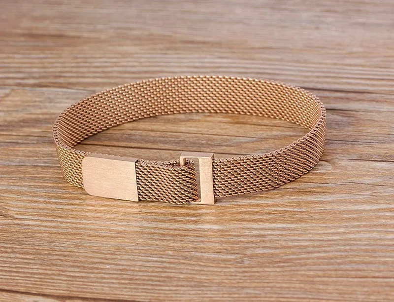 Klassisches magnetisches Mesh-Armband aus Edelstahl, Uhrenarmband, 7 Farben zur Auswahl, für Männer und Frauen, Liebhaber, Armreif, Schmuck, Geschenk