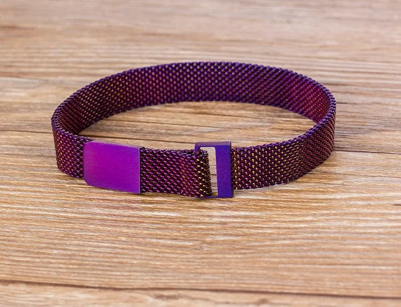 Klassisches magnetisches Mesh-Armband aus Edelstahl, Uhrenarmband, 7 Farben zur Auswahl, für Männer und Frauen, Liebhaber, Armreif, Schmuck, Geschenk
