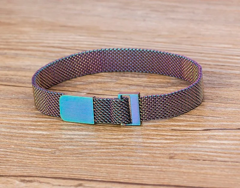 Klassisches magnetisches Mesh-Armband aus Edelstahl, Uhrenarmband, 7 Farben zur Auswahl, für Männer und Frauen, Liebhaber, Armreif, Schmuck, Geschenk