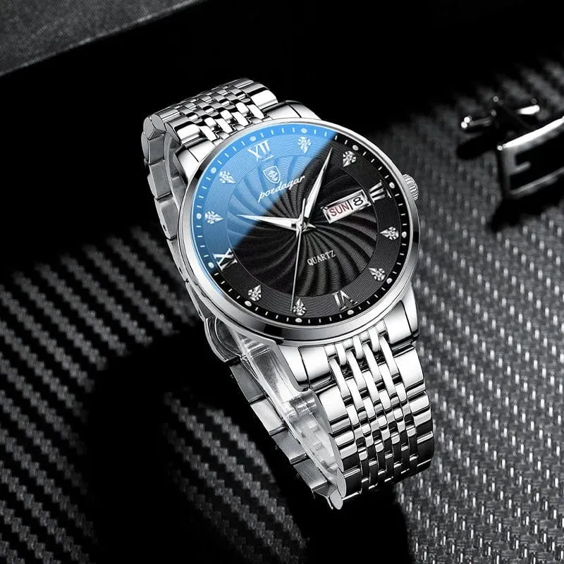 2024 neue Top-Marke Luxus Herren Uhren Leuchtende Wasserdichte Edelstahl Uhr Quarz Männer Datum Kalender Business Armbanduhr