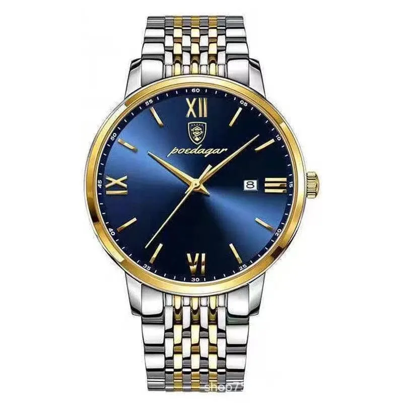 2024 neue Top-Marke Luxus Herren Uhren Leuchtende Wasserdichte Edelstahl Uhr Quarz Männer Datum Kalender Business Armbanduhr