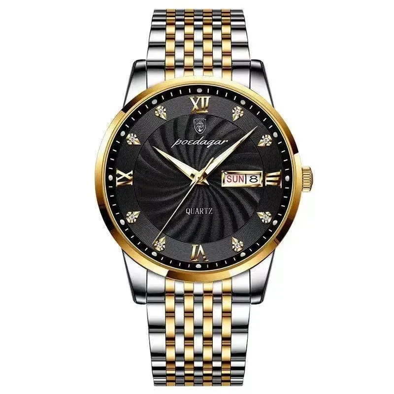 2024 neue Top-Marke Luxus Herren Uhren Leuchtende Wasserdichte Edelstahl Uhr Quarz Männer Datum Kalender Business Armbanduhr