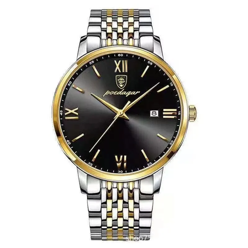 2024 neue Top-Marke Luxus Herren Uhren Leuchtende Wasserdichte Edelstahl Uhr Quarz Männer Datum Kalender Business Armbanduhr