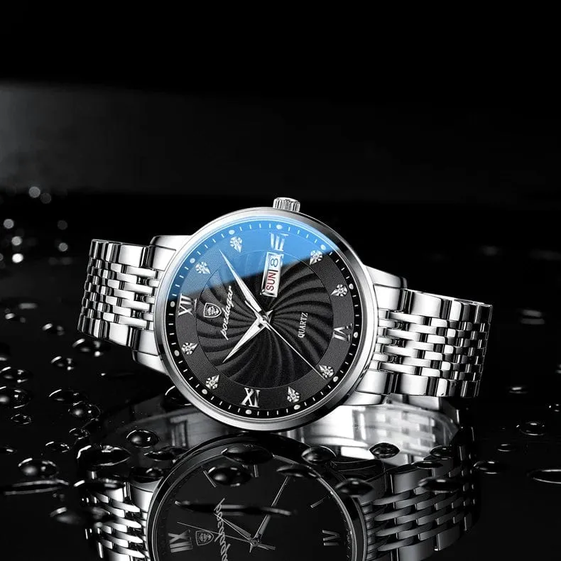 2024 neue Top-Marke Luxus Herren Uhren Leuchtende Wasserdichte Edelstahl Uhr Quarz Männer Datum Kalender Business Armbanduhr