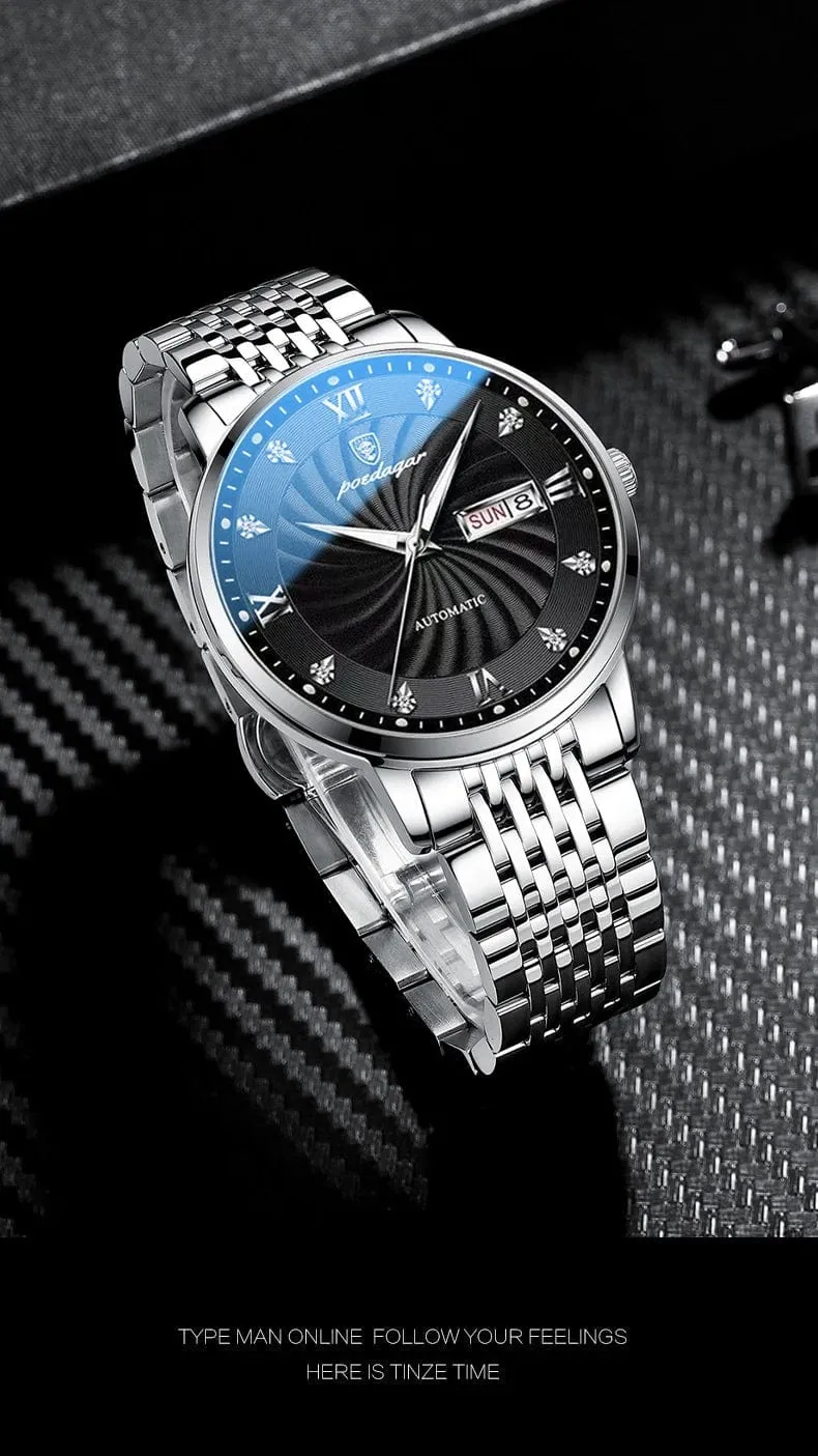 2024 neue Top-Marke Luxus Herren Uhren Leuchtende Wasserdichte Edelstahl Uhr Quarz Männer Datum Kalender Business Armbanduhr