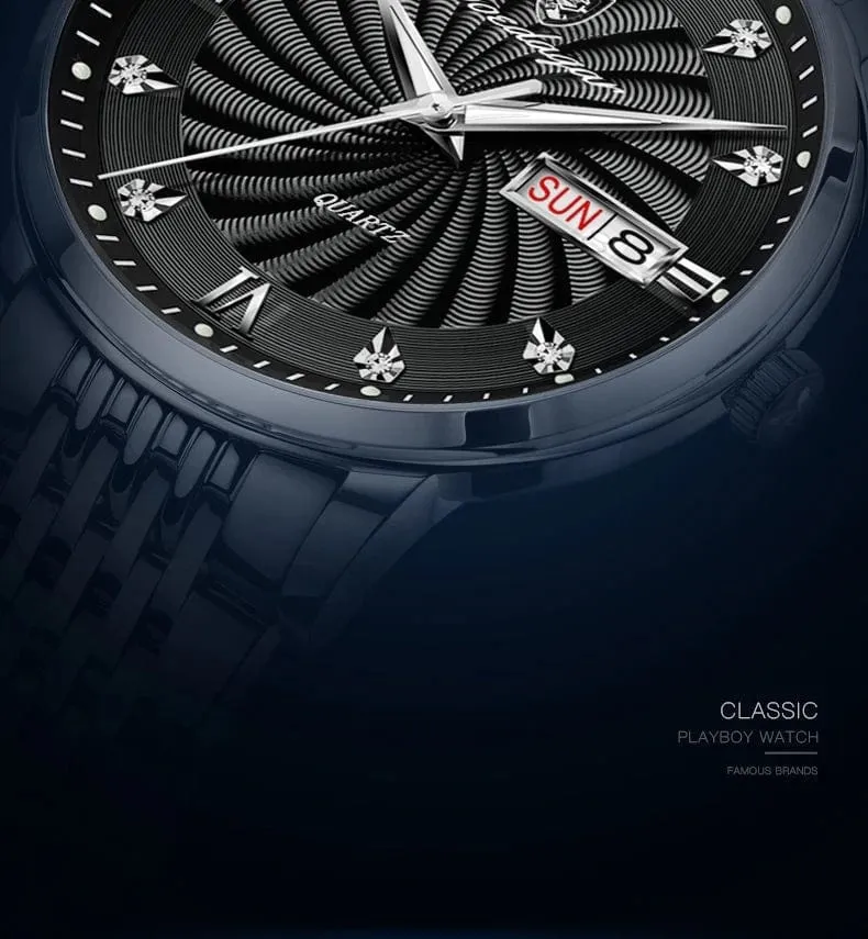 2024 neue Top-Marke Luxus Herren Uhren Leuchtende Wasserdichte Edelstahl Uhr Quarz Männer Datum Kalender Business Armbanduhr