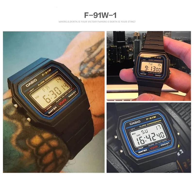 Casio Uhr Männer Top Luxus Set Militär LED Digitaluhr Sport Wasserdicht Quarz Herrenuhr Neutral Watchs F91W Serie