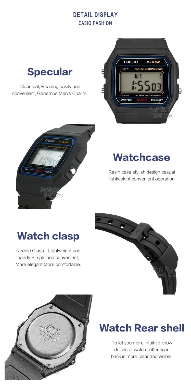 Casio Uhr Männer Top Luxus Set Militär LED Digitaluhr Sport Wasserdicht Quarz Herrenuhr Neutral Watchs F91W Serie
