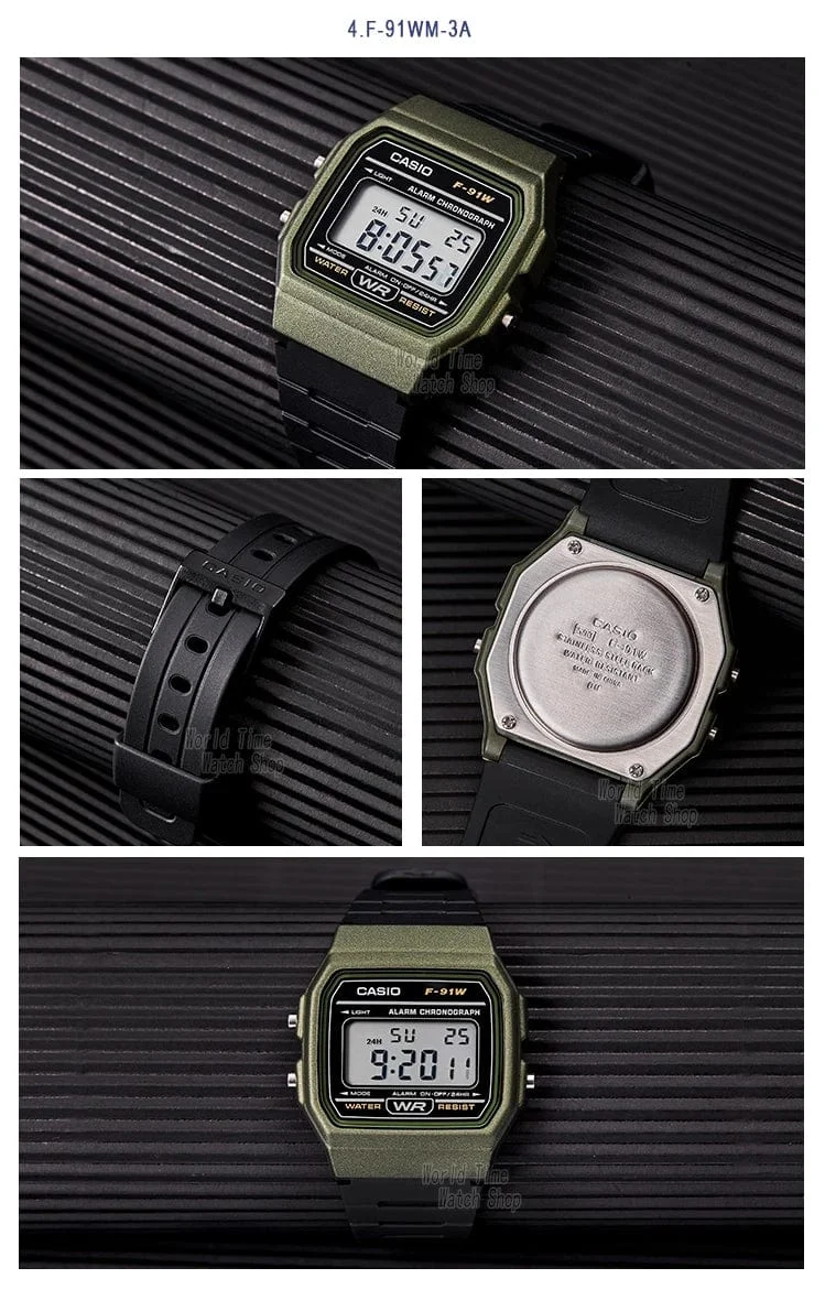 Casio Uhr Männer Top Luxus Set Militär LED Digitaluhr Sport Wasserdicht Quarz Herrenuhr Neutral Watchs F91W Serie