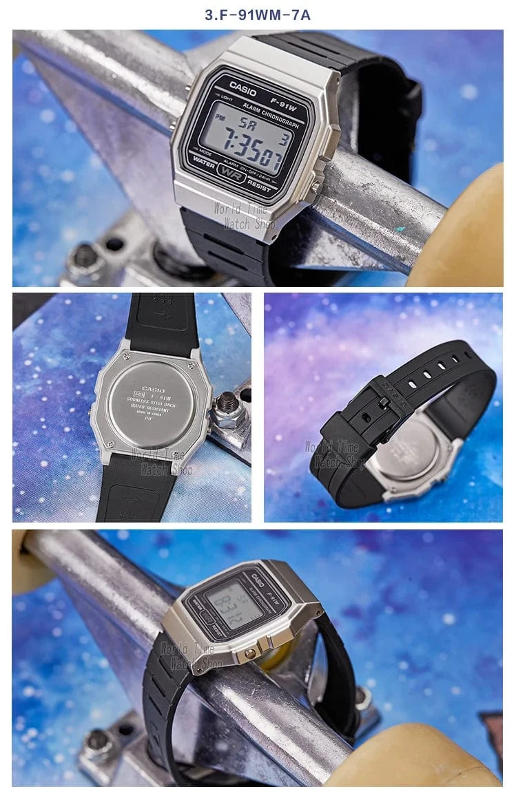 Casio Uhr Männer Top Luxus Set Militär LED Digitaluhr Sport Wasserdicht Quarz Herrenuhr Neutral Watchs F91W Serie