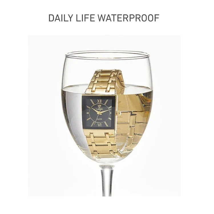 LiEBIG Mode Damen Uhren Weiblich Mädchen Männlich Uhr Luxus Voller Stahl Goldene Quarz Armbanduhren Für Frauen Herren Relogio Feminin