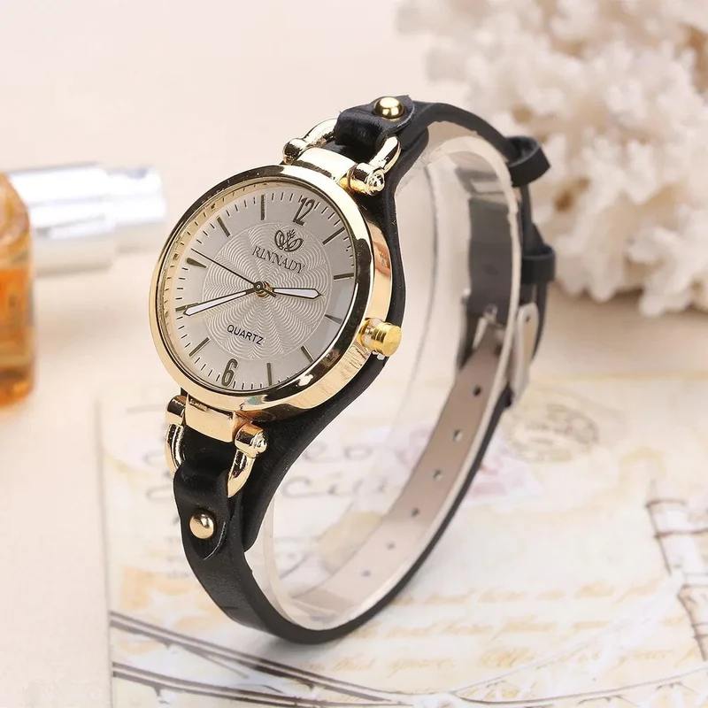 2024 Quarzuhr Frauen PU Leder Dünnen Riemen Armbanduhr Damen Uhren Einfarbig Mode Frauen Geschenk Uhr Uhren Para Mujer