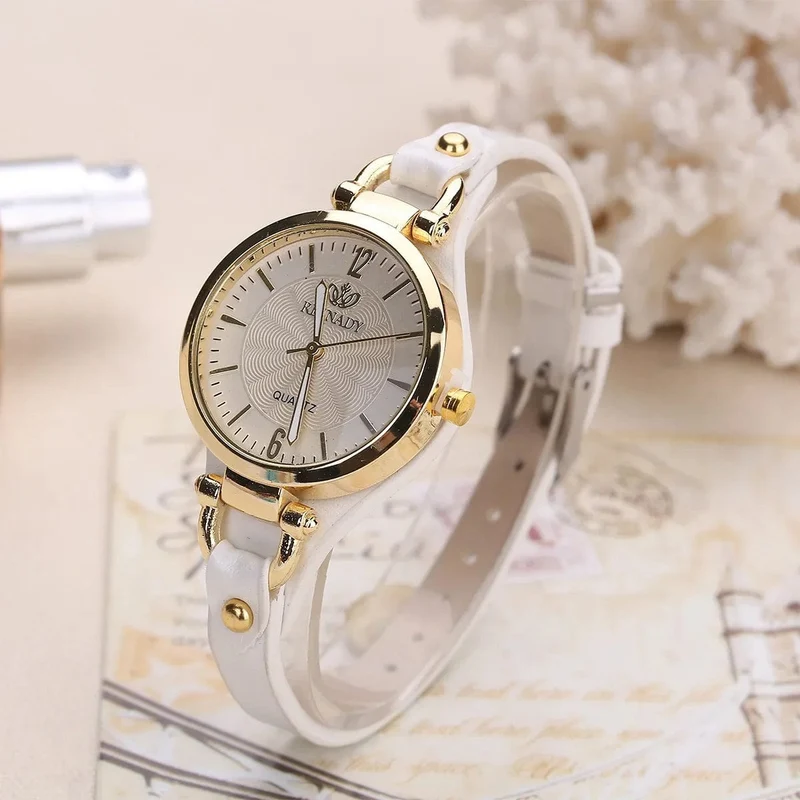 2024 Quarzuhr Frauen PU Leder Dünnen Riemen Armbanduhr Damen Uhren Einfarbig Mode Frauen Geschenk Uhr Uhren Para Mujer