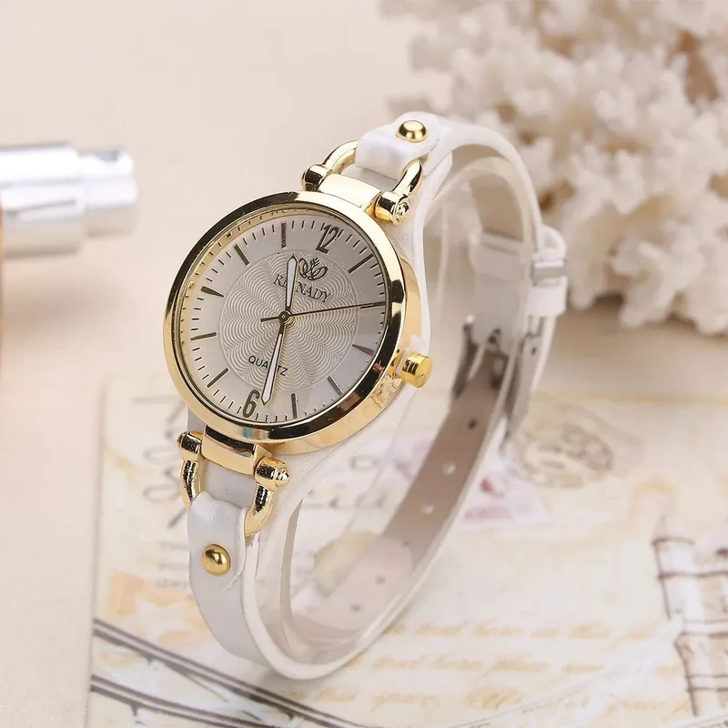 2024 Quarzuhr Frauen PU Leder Dünnen Riemen Armbanduhr Damen Uhren Einfarbig Mode Frauen Geschenk Uhr Uhren Para Mujer