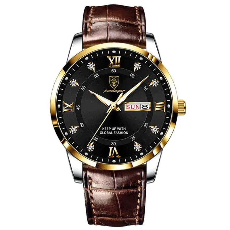 2024 männer Uhren Wasserdicht Leucht Top Marke Luxus Leder Casual Sport Quarz Armbanduhr Military Mann Uhr Für Männer relogio
