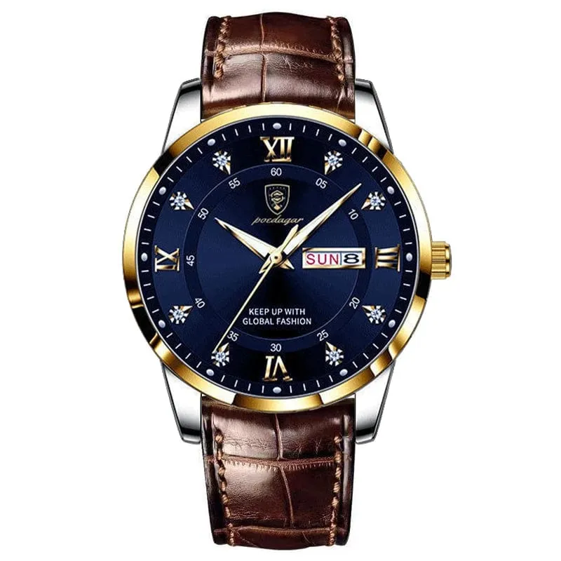2024 männer Uhren Wasserdicht Leucht Top Marke Luxus Leder Casual Sport Quarz Armbanduhr Military Mann Uhr Für Männer relogio
