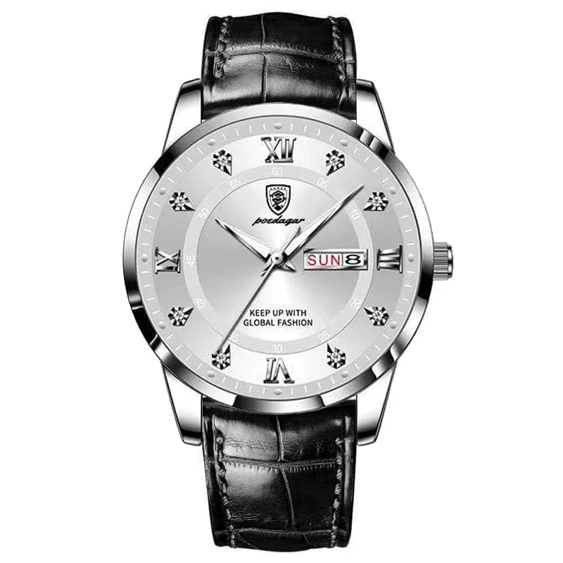 2024 männer Uhren Wasserdicht Leucht Top Marke Luxus Leder Casual Sport Quarz Armbanduhr Military Mann Uhr Für Männer relogio