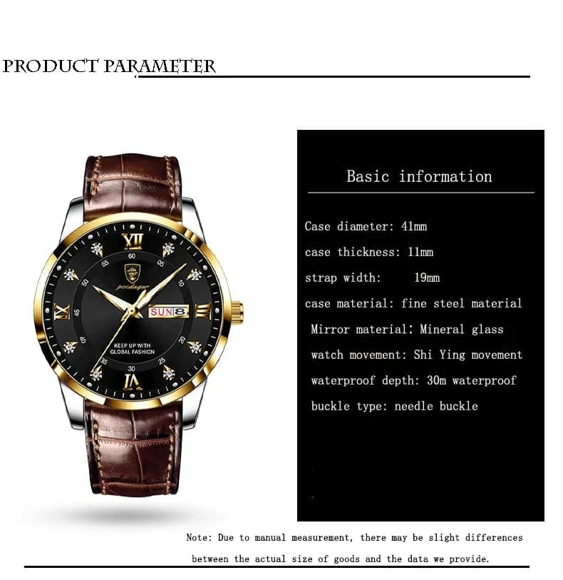 2024 männer Uhren Wasserdicht Leucht Top Marke Luxus Leder Casual Sport Quarz Armbanduhr Military Mann Uhr Für Männer relogio