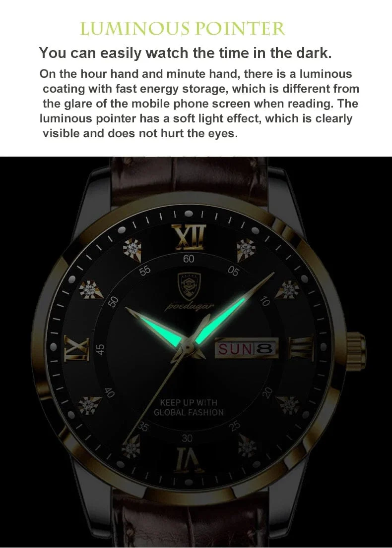 2024 männer Uhren Wasserdicht Leucht Top Marke Luxus Leder Casual Sport Quarz Armbanduhr Military Mann Uhr Für Männer relogio