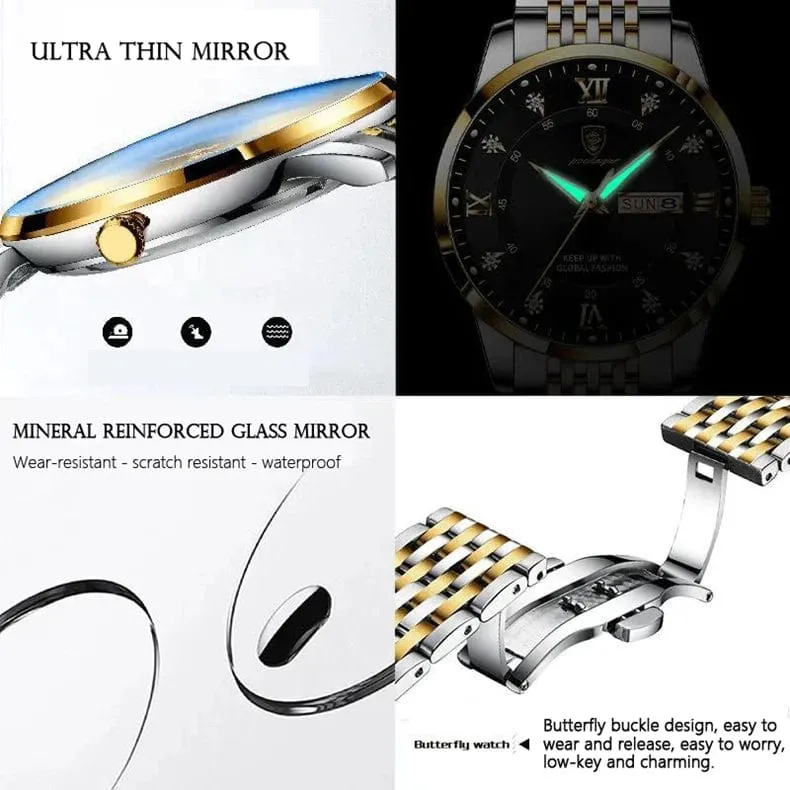 2024 männer Uhren Wasserdicht Leucht Top Marke Luxus Leder Casual Sport Quarz Armbanduhr Military Mann Uhr Für Männer relogio
