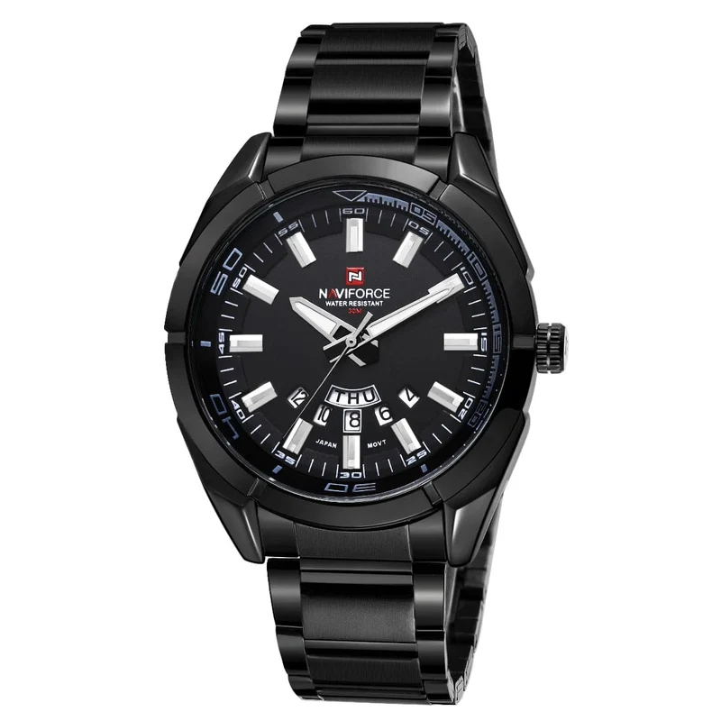 NAVIFORCE Klassische Freizeituhr für Männer aus Edelstahl, sportlich, wasserdicht, Quarzuhr mit Datumsanzeige, Relogio Masculino