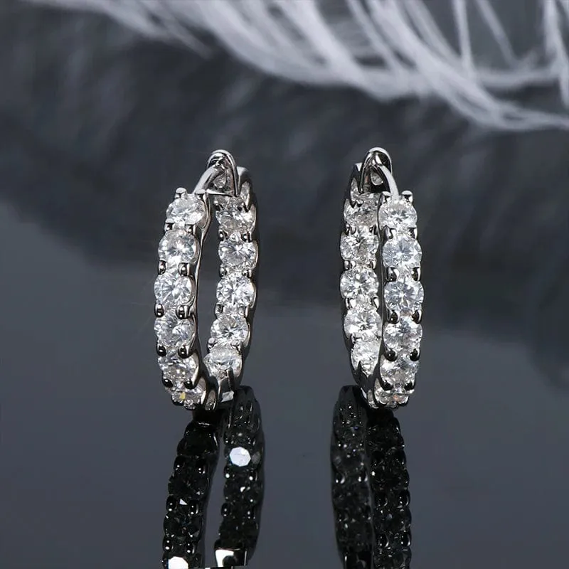 IOGOU Creolen, 100 % 925 Sterling Silber, echte 3 mm Moissanite-Ohrstecker für Frauen, funkelnder Schmuck, Geschenke mit GRA-Zertifikat