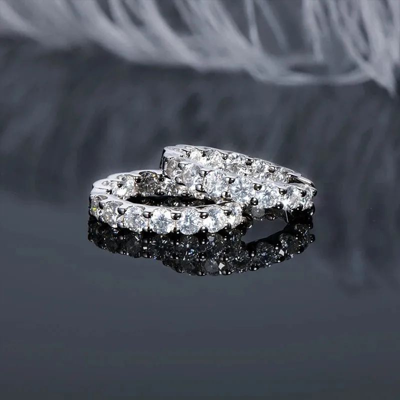 IOGOU Creolen, 100 % 925 Sterling Silber, echte 3 mm Moissanite-Ohrstecker für Frauen, funkelnder Schmuck, Geschenke mit GRA-Zertifikat