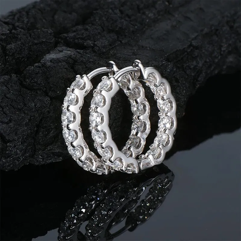 IOGOU Creolen, 100 % 925 Sterling Silber, echte 3 mm Moissanite-Ohrstecker für Frauen, funkelnder Schmuck, Geschenke mit GRA-Zertifikat