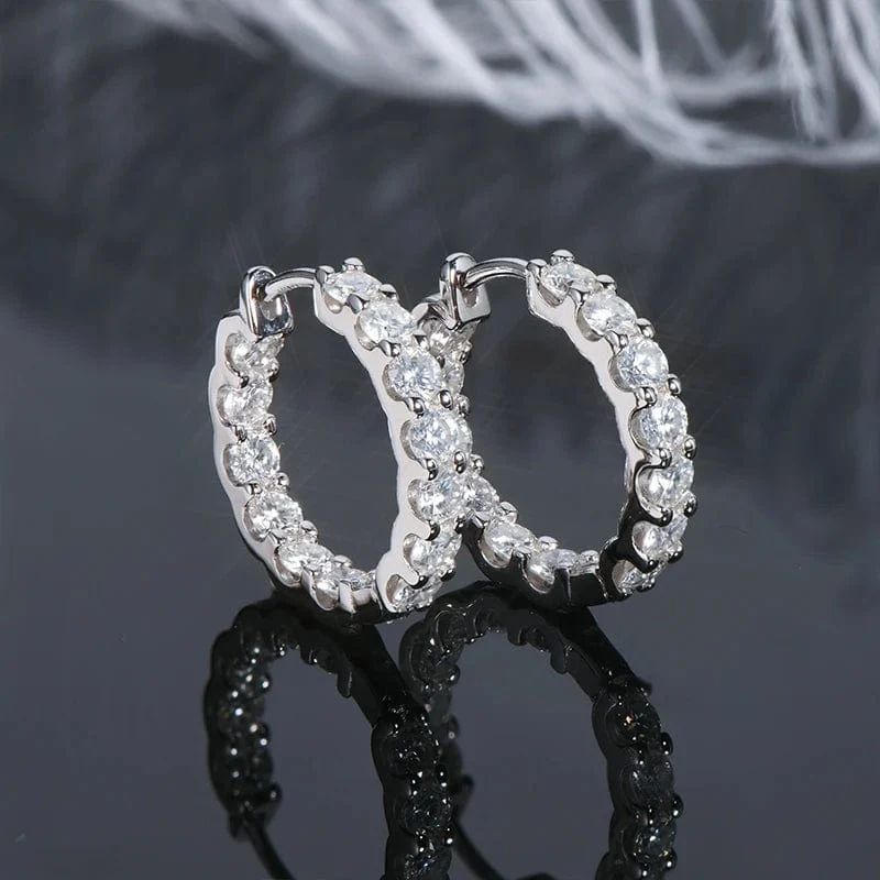 IOGOU Creolen, 100 % 925 Sterling Silber, echte 3 mm Moissanite-Ohrstecker für Frauen, funkelnder Schmuck, Geschenke mit GRA-Zertifikat