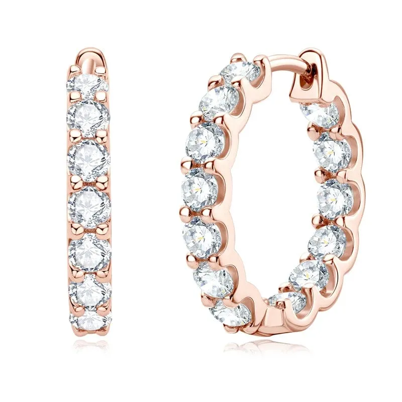 IOGOU Creolen, 100 % 925 Sterling Silber, echte 3 mm Moissanite-Ohrstecker für Frauen, funkelnder Schmuck, Geschenke mit GRA-Zertifikat