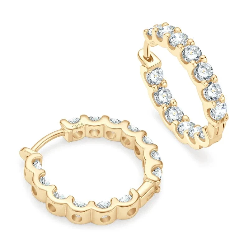 IOGOU Creolen, 100 % 925 Sterling Silber, echte 3 mm Moissanite-Ohrstecker für Frauen, funkelnder Schmuck, Geschenke mit GRA-Zertifikat
