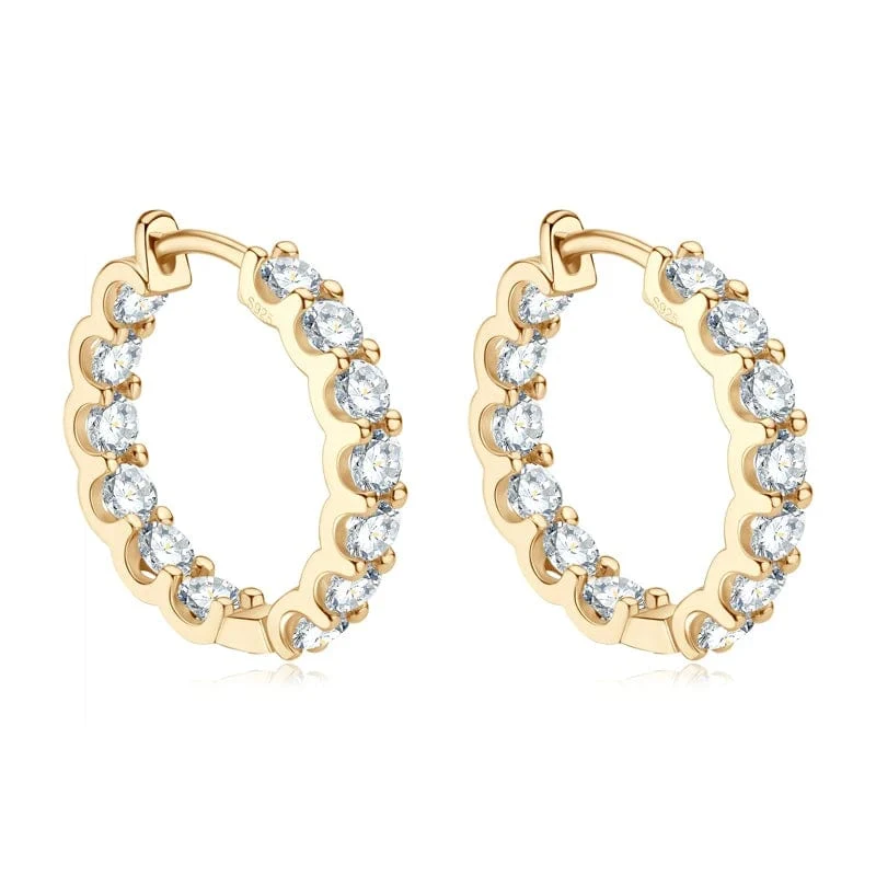 IOGOU Creolen, 100 % 925 Sterling Silber, echte 3 mm Moissanite-Ohrstecker für Frauen, funkelnder Schmuck, Geschenke mit GRA-Zertifikat