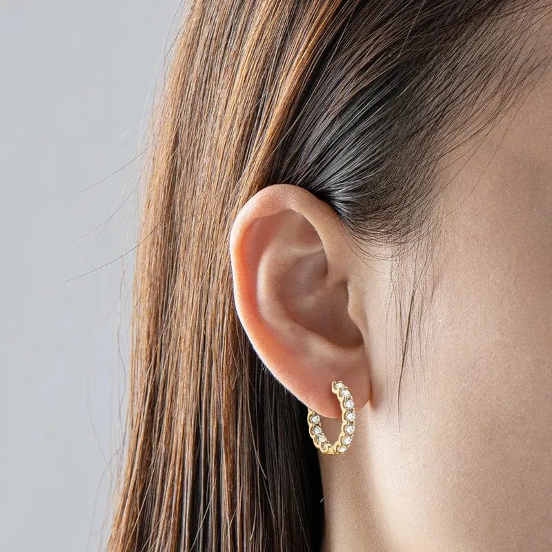 IOGOU Creolen, 100 % 925 Sterling Silber, echte 3 mm Moissanite-Ohrstecker für Frauen, funkelnder Schmuck, Geschenke mit GRA-Zertifikat