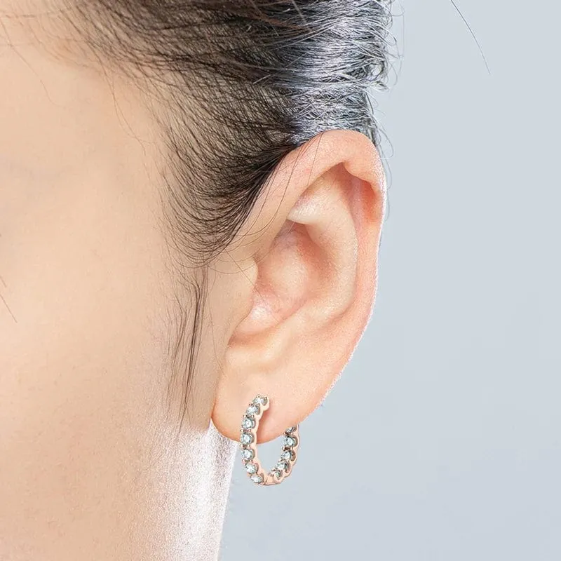 IOGOU Creolen, 100 % 925 Sterling Silber, echte 3 mm Moissanite-Ohrstecker für Frauen, funkelnder Schmuck, Geschenke mit GRA-Zertifikat