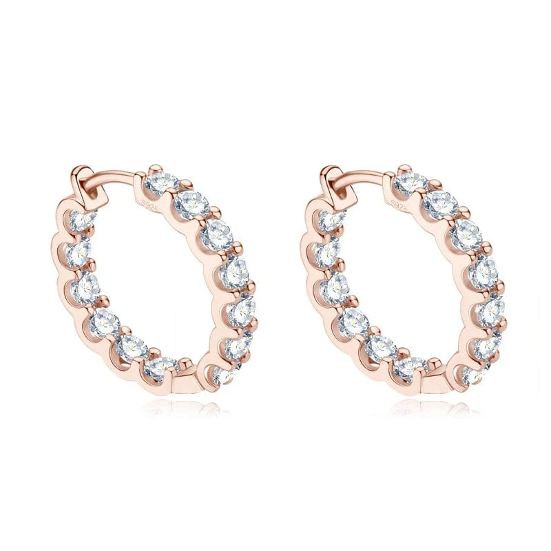 IOGOU Creolen, 100 % 925 Sterling Silber, echte 3 mm Moissanite-Ohrstecker für Frauen, funkelnder Schmuck, Geschenke mit GRA-Zertifikat