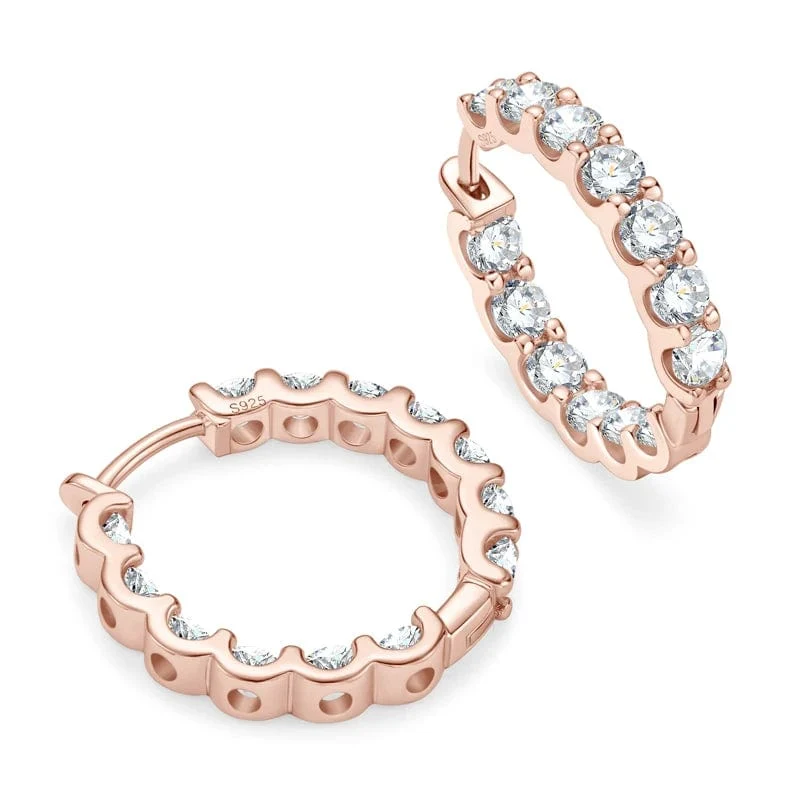 IOGOU Creolen, 100 % 925 Sterling Silber, echte 3 mm Moissanite-Ohrstecker für Frauen, funkelnder Schmuck, Geschenke mit GRA-Zertifikat