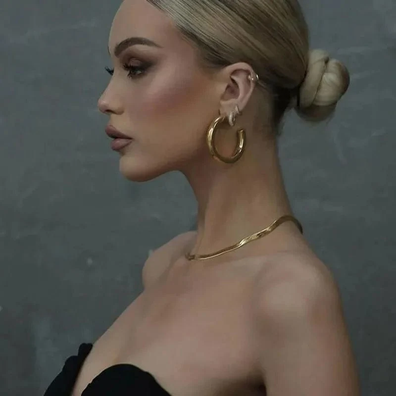 Neue Hohle Dicke Schleife Große Kreis Hoop Ohrringe Frauen Klassische Gold Farbe Runde Ring Piercing Ohrring Modeschmuck