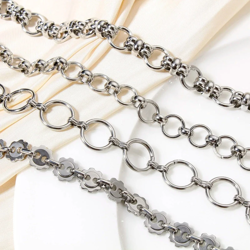 304 Edelstahl Gliederkette Herren Armbänder Silber Farbe Herren Manschette Armband Metallarmband Für Frauen Punk Geschenk Kein Verblassen 1 Stück