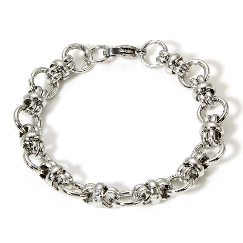 304 Edelstahl Gliederkette Herren Armbänder Silber Farbe Herren Manschette Armband Metallarmband Für Frauen Punk Geschenk Kein Verblassen 1 Stück
