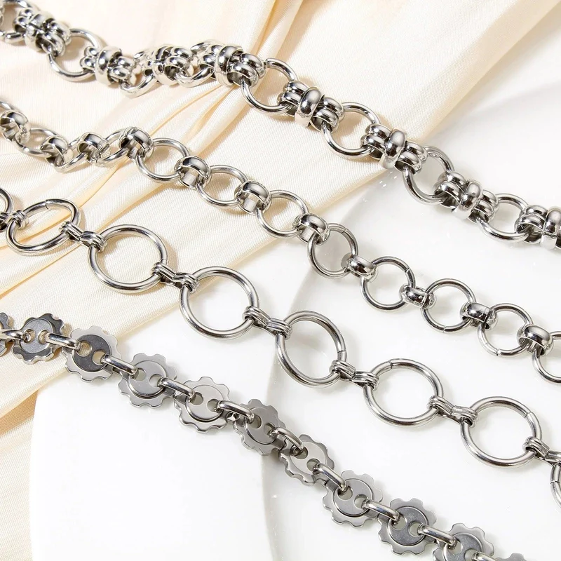 304 Edelstahl Gliederkette Herren Armbänder Silber Farbe Herren Manschette Armband Metallarmband Für Frauen Punk Geschenk Kein Verblassen 1 Stück