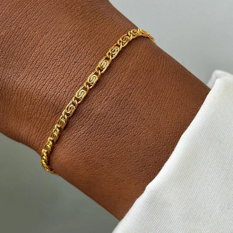 Edelstahlarmband im neuen Stil, Einfachheit, Subtilität, Büroklammerkette, leichtes Luxusarmband für Frauen, Schmuck für den täglichen Gebrauch