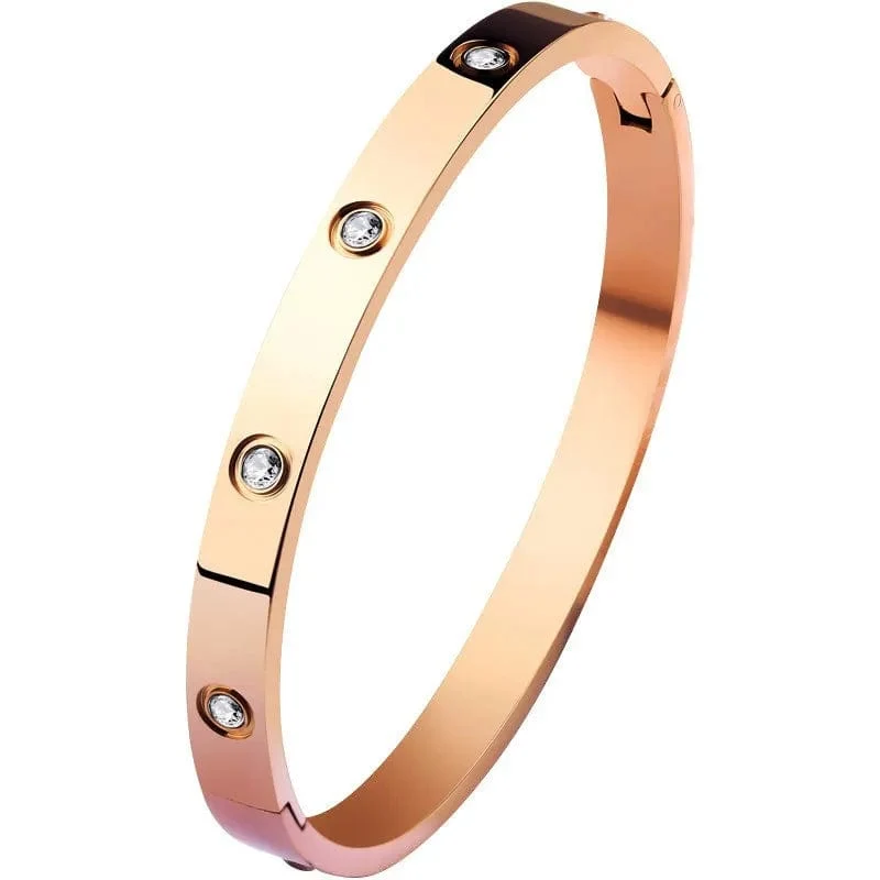 2023 neue Trendy Kristall Liebe Armreifen Zirkonia Armbänder Paar Luxuxy Schmuck Edelstahl Armreifen Für Frauen Geschenk sl295